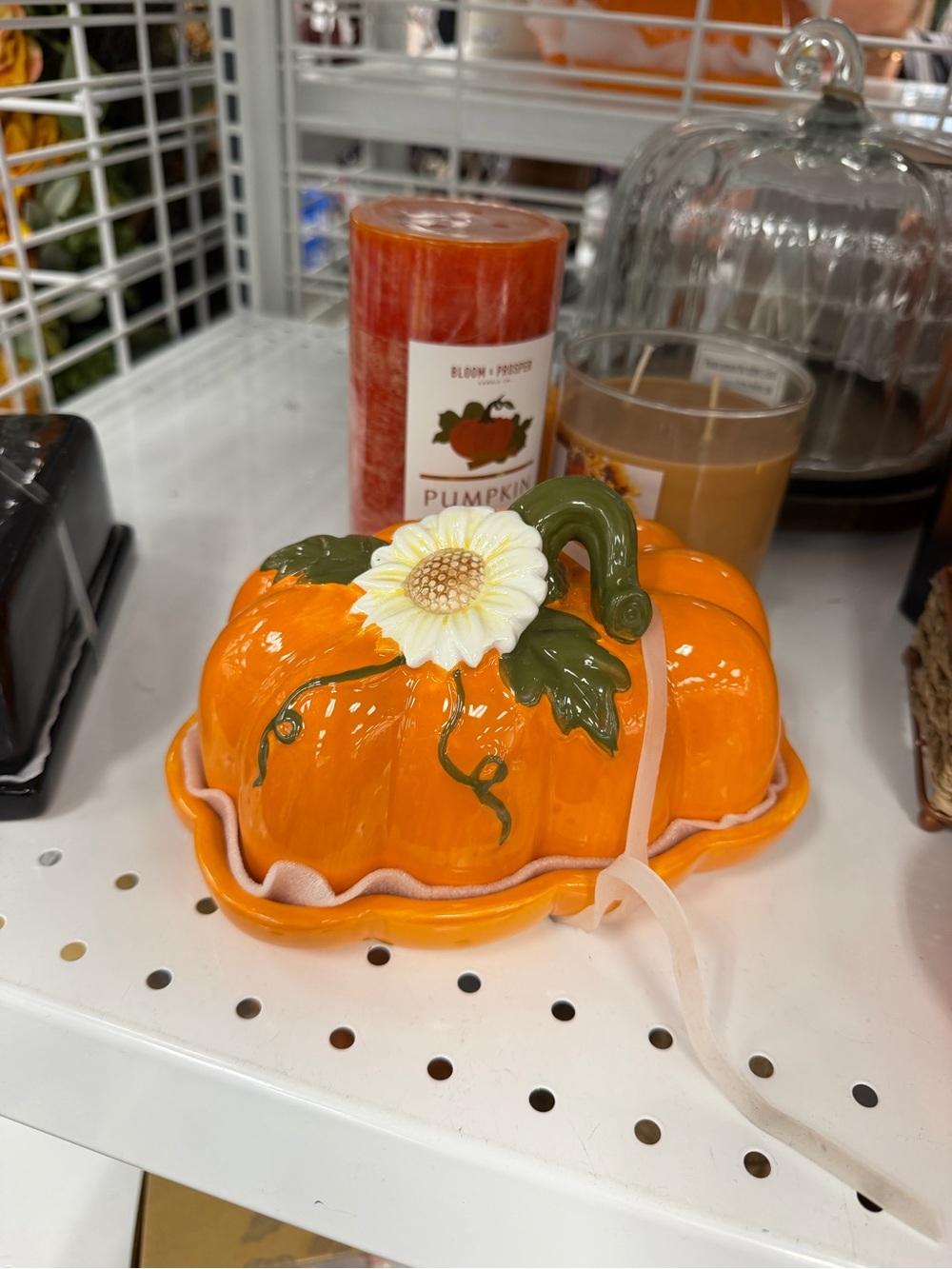 Ceramic Orange Pumpkin Trinket mantequillera - Home Kitchen